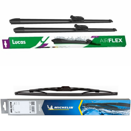 Lucas AIRFLEX DirectFit & Michelin Rear Screen Wiper - Triple Pack