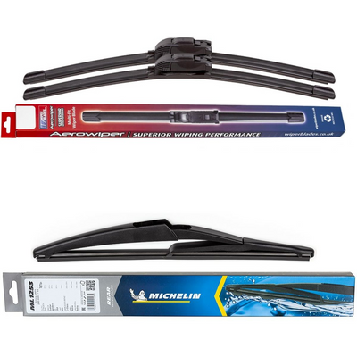 Wiper Blades Aerowiper & Michelin Rear Screen Wiper - Triple Pack