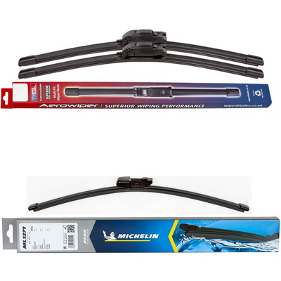 Wiper Blades Aerowiper & Michelin Rear Screen Wiper - Triple Pack