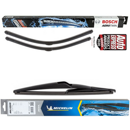 Bosch Aerotwin Twin Pack & Michelin Rear Screen Wiper - Triple Pack