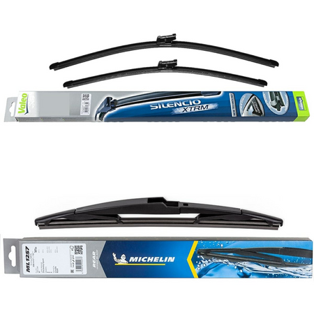 Valeo Silencio X.TRM Flat & Michelin Rear Screen Wiper - Triple Pack