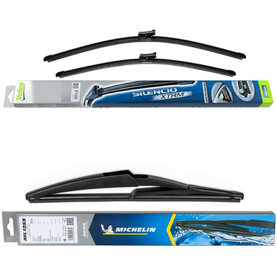 Valeo Silencio X.TRM Flat & Michelin Rear Screen Wiper - Triple Pack