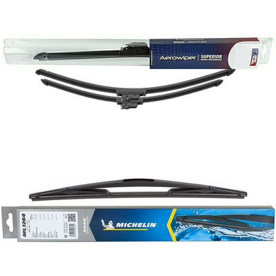 Wiper Blades Aerowiper & Michelin Rear Screen Wiper - Triple Pack