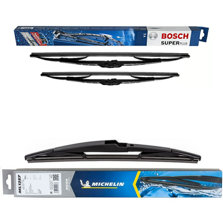 Bosch Super Plus & Michelin Rear Screen Wiper - Triple Pack