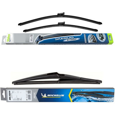 Valeo Silencio X.TRM Flat & Michelin Rear Screen Wiper - Triple Pack