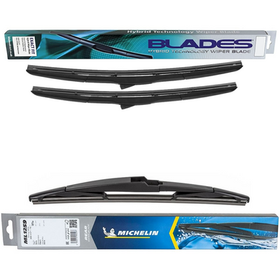 Blades Hybrid & Michelin Rear Screen Wiper - Triple Pack