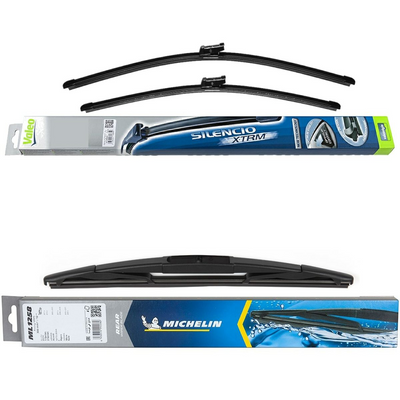 Valeo Silencio X.TRM Flat & Michelin Rear Screen Wiper - Triple Pack