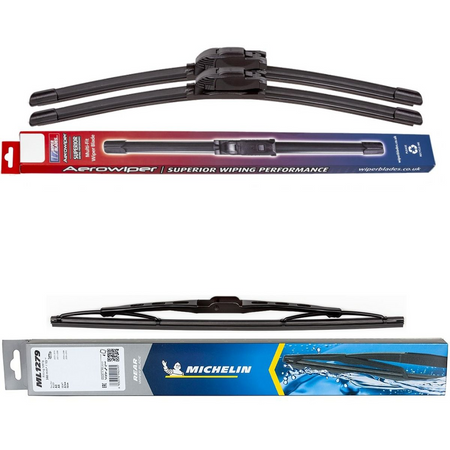 Wiper Blades Aerowiper & Michelin Rear Screen Wiper - Triple Pack