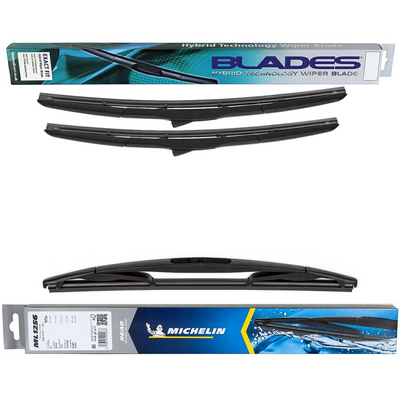 Blades Hybrid & Michelin Rear Screen Wiper - Triple Pack