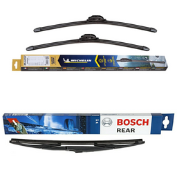 Michelin Radius Retrofit Beam & Bosch Rear Screen Wiper H - Triple Pack