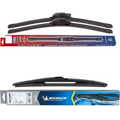 Wiper Blades Aerowiper & Michelin Rear Screen Wiper - Triple Pack