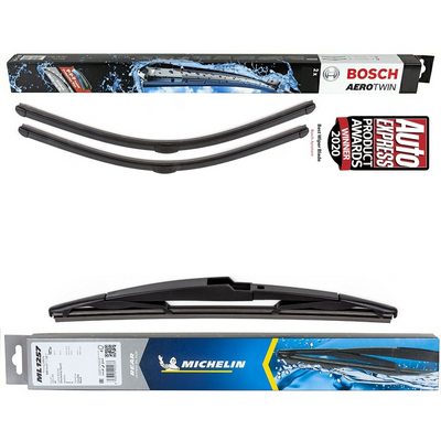 Bosch Aerotwin Twin Pack & Michelin Rear Screen Wiper - Triple Pack