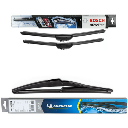 Bosch Retrofit Aerotwin & Michelin Rear Screen Wiper - Triple Pack