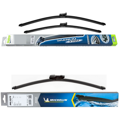 Valeo Silencio X.TRM Flat & Michelin Rear Screen Wiper - Triple Pack