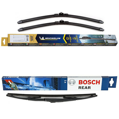 Michelin Radius Beam & Bosch Rear Screen Wiper H - Triple Pack