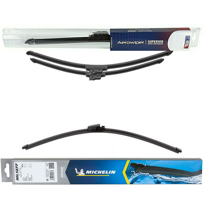 Wiper Blades Aerowiper & Michelin Rear Screen Wiper - Triple Pack