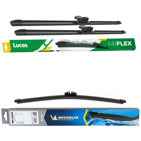 Lucas AIRFLEX DirectFit & Michelin Rear Screen Wiper - Triple Pack