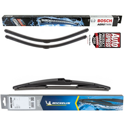 Bosch Aerotwin Twin Pack & Michelin Rear Screen Wiper - Triple Pack