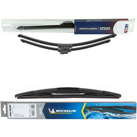 Wiper Blades Aerowiper & Michelin Rear Screen Wiper - Triple Pack