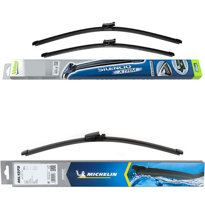 Valeo Silencio X.TRM Flat & Michelin Rear Screen Wiper - Triple Pack