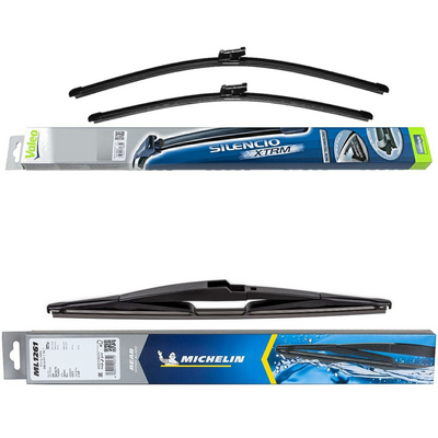 Valeo Silencio X.TRM Flat & Michelin Rear Screen Wiper - Triple Pack