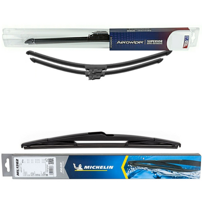 Wiper Blades Aerowiper & Michelin Rear Screen Wiper - Triple Pack