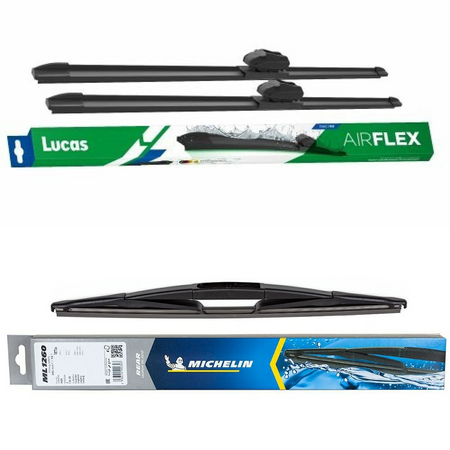 Lucas AIRFLEX Retrofit & Michelin Rear Screen Wiper - Triple Pack