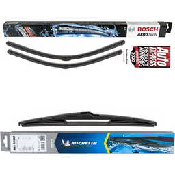 Bosch Aerotwin Twin Pack & Michelin Rear Screen Wiper - Triple Pack