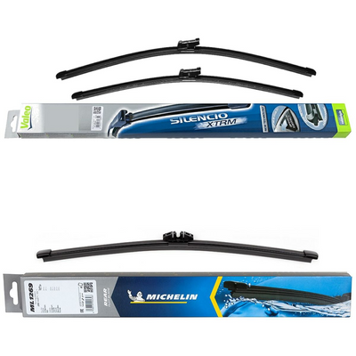 Valeo Silencio X.TRM Flat & Michelin Rear Screen Wiper - Triple Pack