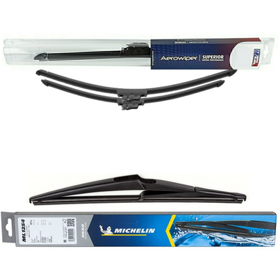 Wiper Blades Aerowiper & Michelin Rear Screen Wiper - Triple Pack