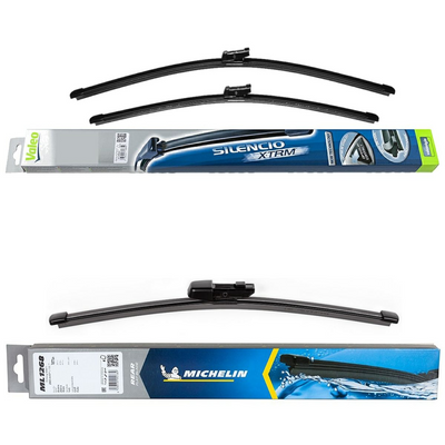 Valeo Silencio X.TRM Flat & Michelin Rear Screen Wiper - Triple Pack