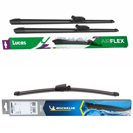 Lucas AIRFLEX DirectFit & Michelin Rear Screen Wiper - Triple Pack