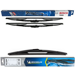 Bosch Twin - Specific Fit & Michelin Rear Screen Wiper - Triple Pack