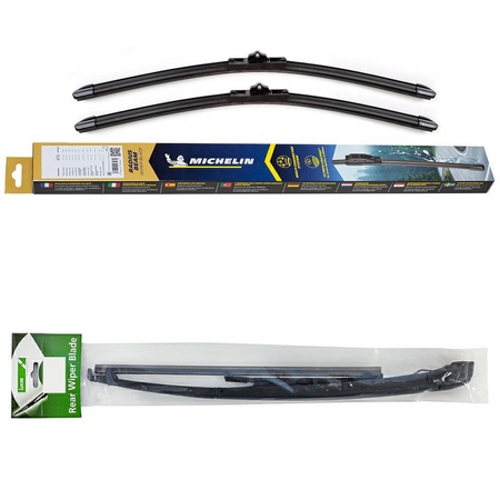 Michelin Radius Beam & Lucas Rear Wiper Arm & Blade - Triple Pack