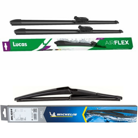 Lucas AIRFLEX DirectFit & Michelin Rear Screen Wiper - Triple Pack