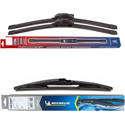 Wiper Blades Aerowiper & Michelin Rear Screen Wiper - Triple Pack