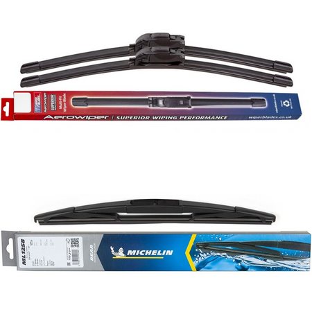 Wiper Blades Aerowiper & Michelin Rear Screen Wiper - Triple Pack