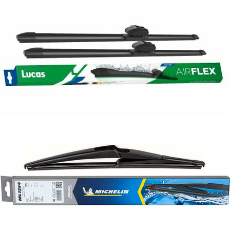 Lucas AIRFLEX Retrofit & Michelin Rear Screen Wiper - Triple Pack