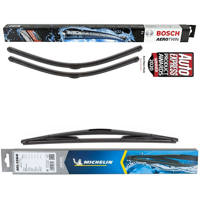 Bosch Aerotwin Twin Pack & Michelin Rear Screen Wiper - Triple Pack