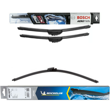 Bosch Retrofit Aerotwin & Michelin Rear Screen Wiper - Triple Pack