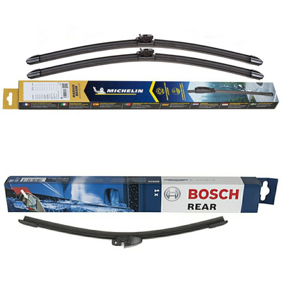 Michelin Radius Beam & Bosch Rear Screen Wiper A - Triple Pack