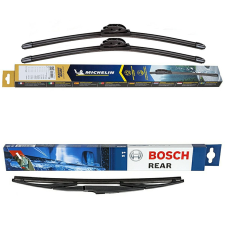 Michelin Radius Retrofit Beam & Bosch Rear Screen Wiper H - Triple Pack