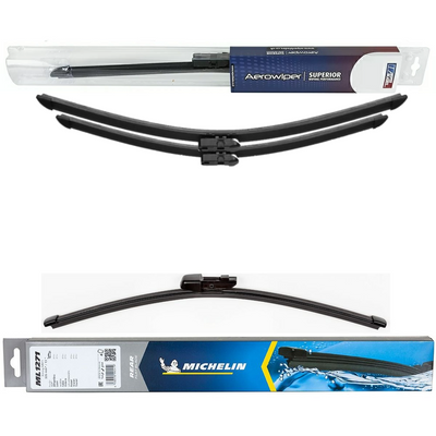 Wiper Blades Aerowiper & Michelin Rear Screen Wiper - Triple Pack