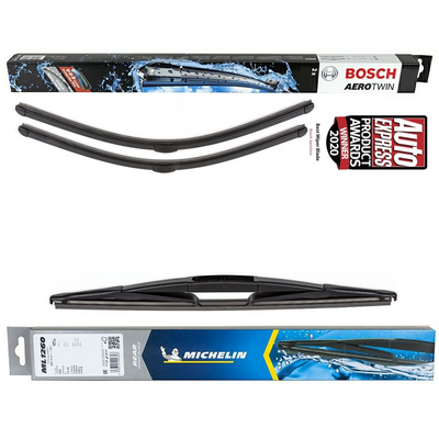 Bosch Aerotwin Twin Pack & Michelin Rear Screen Wiper - Triple Pack