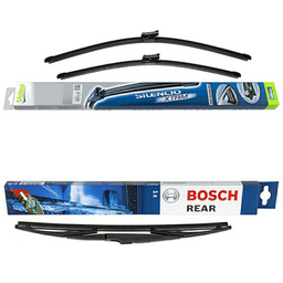 Valeo Silencio X.TRM Flat & Bosch Rear Screen Wiper H - Triple Pack