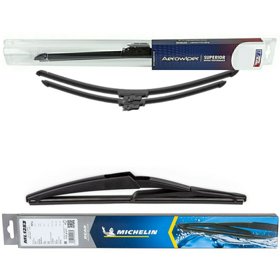 Wiper Blades Aerowiper & Michelin Rear Screen Wiper - Triple Pack