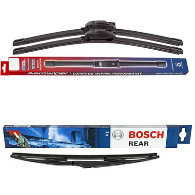 Wiper Blades Aerowiper & Bosch Rear Screen Wiper H - Triple Pack