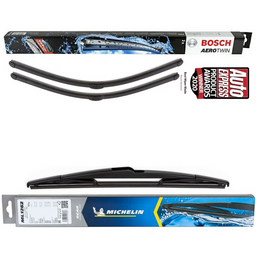 Bosch Aerotwin Twin Pack & Michelin Rear Screen Wiper - Triple Pack