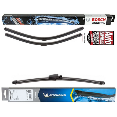 Bosch Aerotwin Twin Pack & Michelin Rear Screen Wiper - Triple Pack