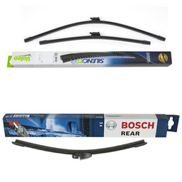 Valeo Silencio AquaBlade & Bosch Rear Screen Wiper A - Triple Pack